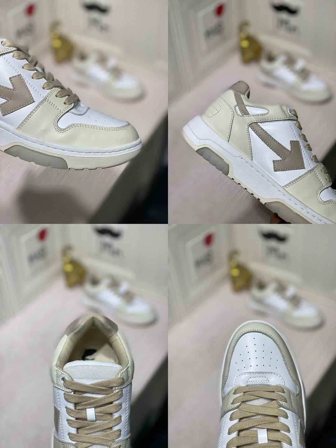 OFF-WHITE OOO Low Out Of Office  beige